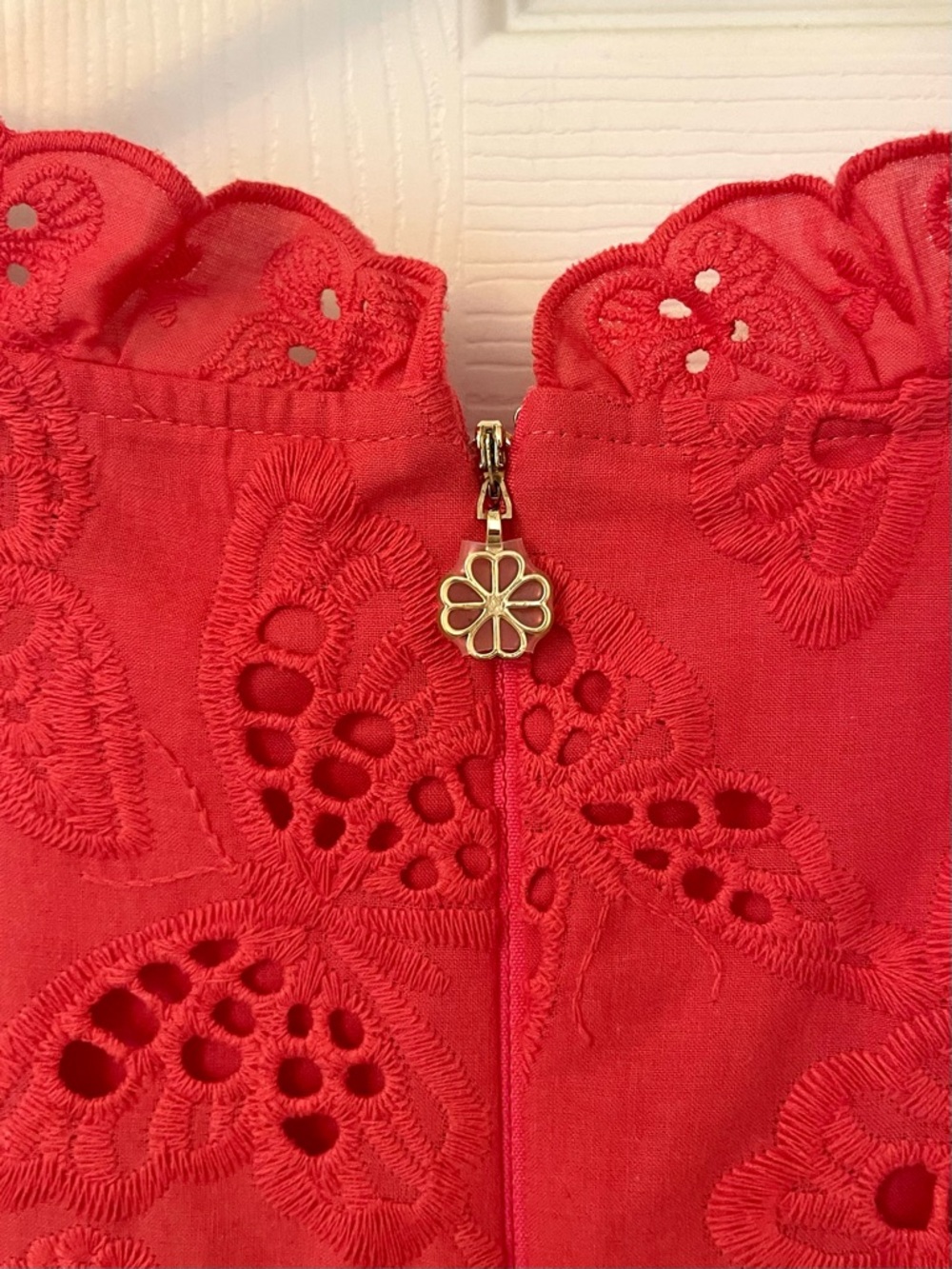 Kate Spade Mainline Watermelon Butterfly Eyelet Shift Dress - Picture 5 of 16